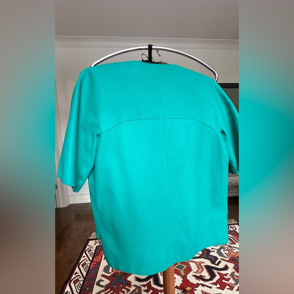 Sold ❌Hermès Teal Leather Jacket - Picture 6 of 11